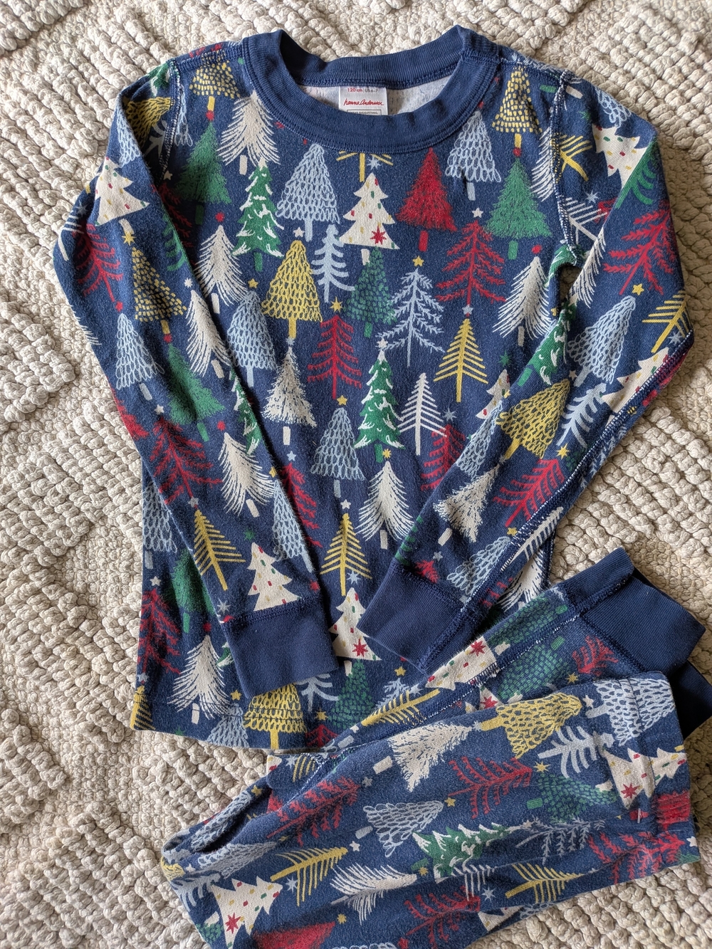 Children's Navy Holiday Tree Pajama Set